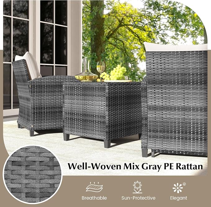 Tangkula 5 Pieces Patio Conversation Set, PE Wicker Rattan Outdoor Furniture Set - Image 8