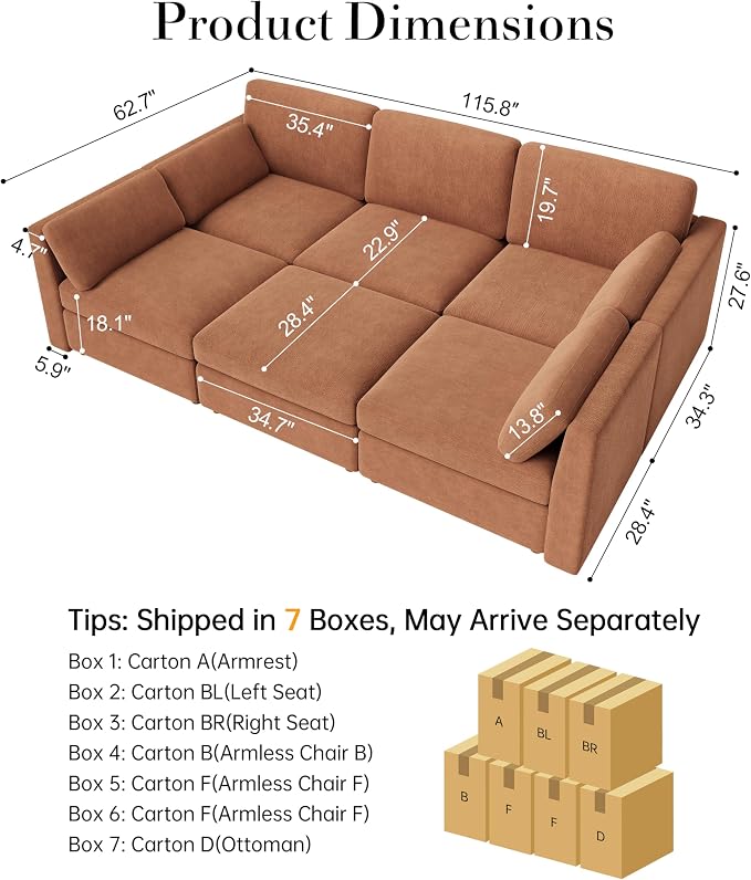 Oversized Modular Sectional Sleeper Sofa, Solid Wood Frame, Removable Washable - Image 2