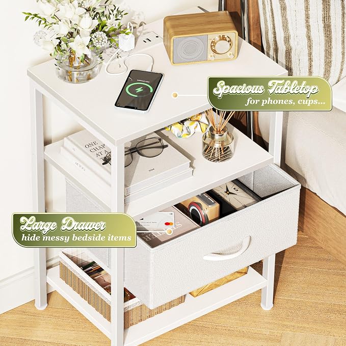 SUPERJARE Nightstand Set of 2, Bed Side Tables - Image 6