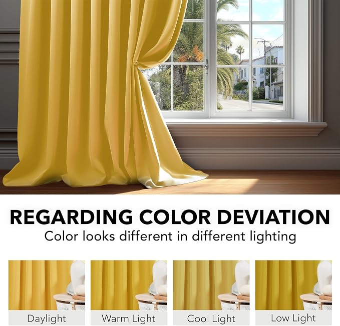 Deconovo Back Tab and Rod Pocket Drapes and Curtains Short Blackout Curtains - Image 6