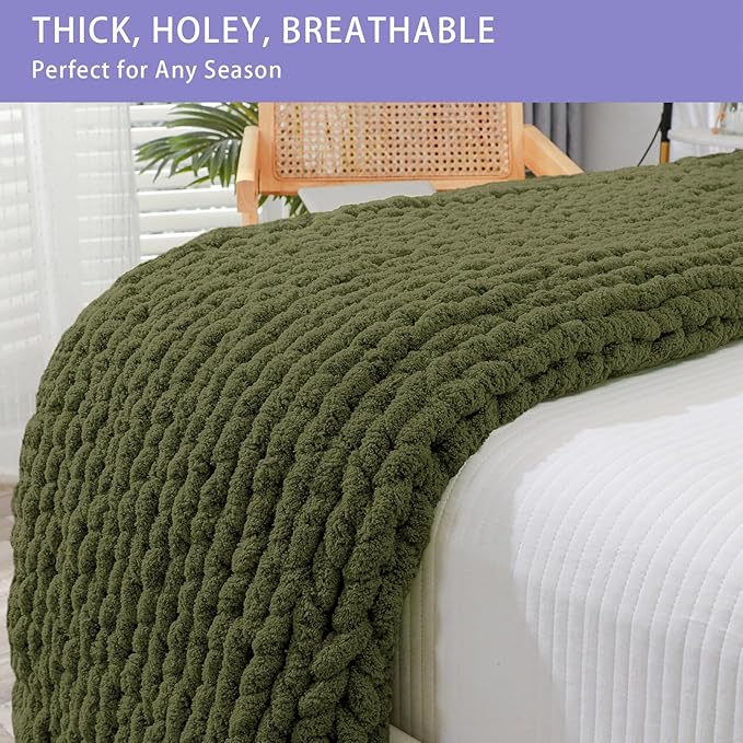 Bigacogo Chunky Knit Throw Blanket - Image 5