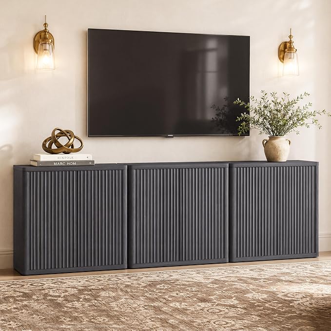 SICOTAS Buffet Cabinet with Storage 34.6" Sideboard Accent Modern Credenza with - Image 8