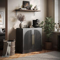 BELLEZE Modular Sideboard with Double-Arc Wood Doors, Small Arched Buffet by BELLEZE