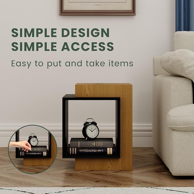 POVISON Side Table Set, 17.71" Wood End Table - Image 6