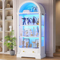 Arched Display Cabinet with Glass Doors, 4-Tier Display Case by CraftYourIdealHomeLife