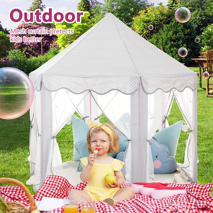 Monobeach Princess Tent Girls Large Playhouse Kids Castle Play Tent - Image 4