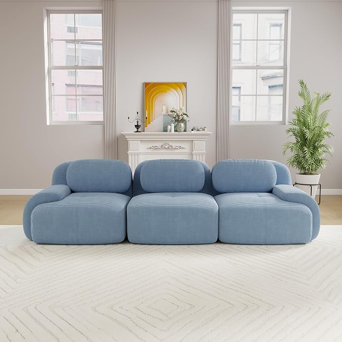 Boneless Sectional Couch, No Assembly Required, 117.3” Modular Cloud Sofa - Image 2