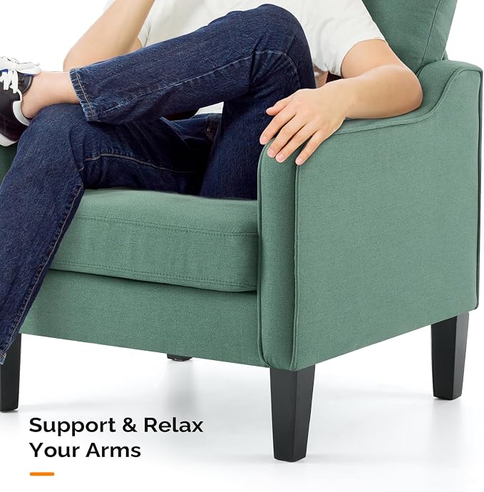 VINGLI Accent Chair for Living Room Chairs Dark Green Reading Chair for Bedroom - Image 7