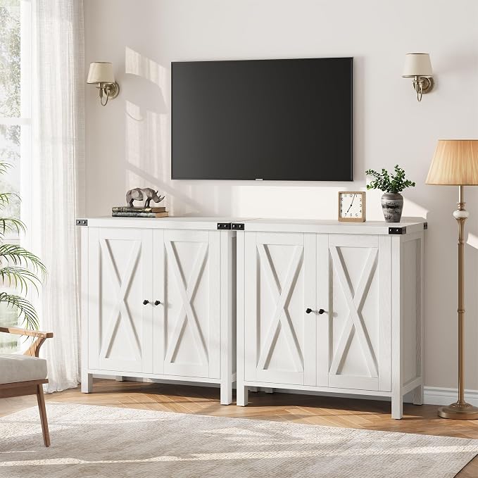 GarveeHome Small Storage Cabinet, Farmhouse Sideboard Buffet Cabinet - Image 7