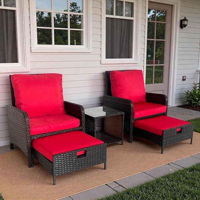 5 Pieces Outdoor Patio Wicker Chairs - Image 9