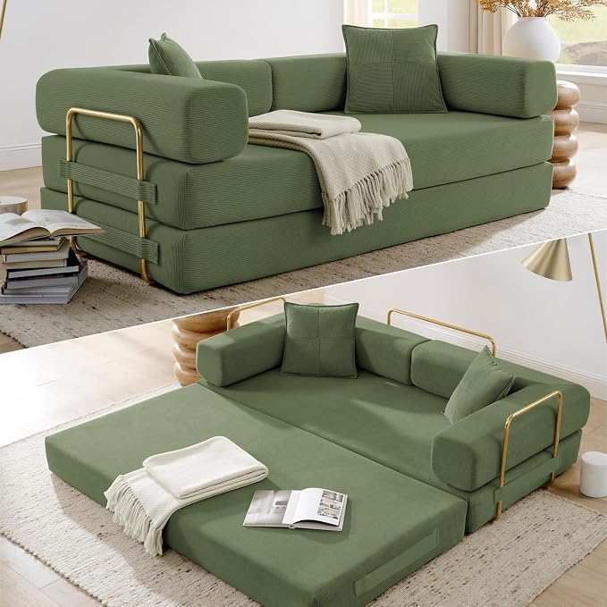 HANXIN 78 Inch Convertible Sleeper Sofa Bed, Folding Floor Mattress Couch by HANXIN