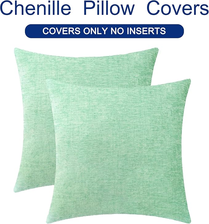 CaliTime Throw Pillow Covers Decorative 18 X 18 Inches Pack of 2 Cozy Chenille - Image 6