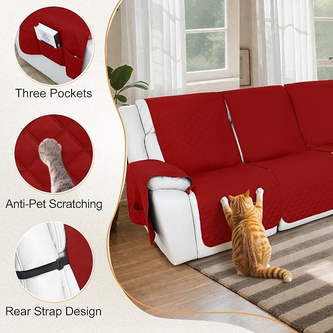 HDCAXKJ Reclining Sectional Couch Covers L Shape Recliner Sofa Middle Console - Image 5