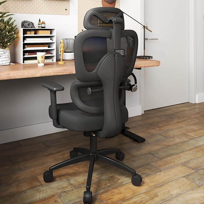 Ergonomic Office Chair with Adjustable Lumbar Support, 3D Arms and Headrest by Keratee