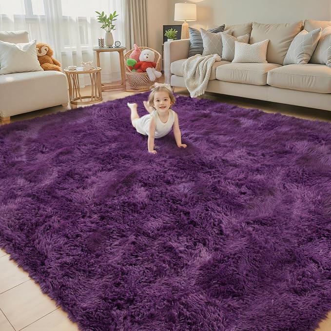 Rugs for Living Room 5x8, Alfombras para Salas Shag Large Plush Soft Area Rug by Junhejiamei