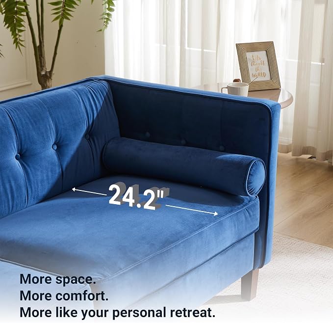 Dreamsir 78'' W Velvet Sofa, Mid-Century Modern Love Seats Sofa Furniture - Image 8