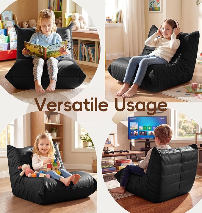 Hobestluk Small Bean Bag Chair Lazy Floor Sofa, Memory Foam Fireside Sofa - Image 5