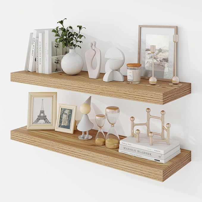 Acovy 30 Inch Floating Shelves, 9.3" Deep Floating Shelf Wall Mounted, Rustic by Acovy