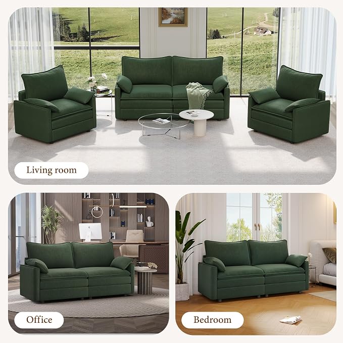 Vesgantti 74" Loveseat Sofa for Living Room, Comfy Cloud Couch Deep Seat - Image 7