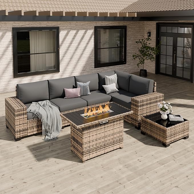 Patio Furniture Set, Wide Armrest Outdoor Furniture Set by VonzoyHome