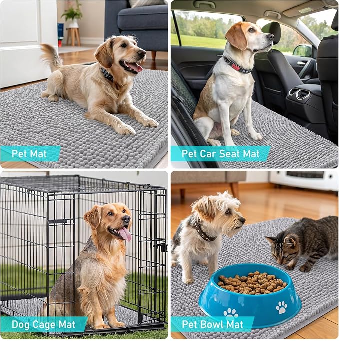 OLANLY Dog Door Mat for Muddy Paws 32x20, Absorbs Moisture and Dirt, Absorbent - Image 7