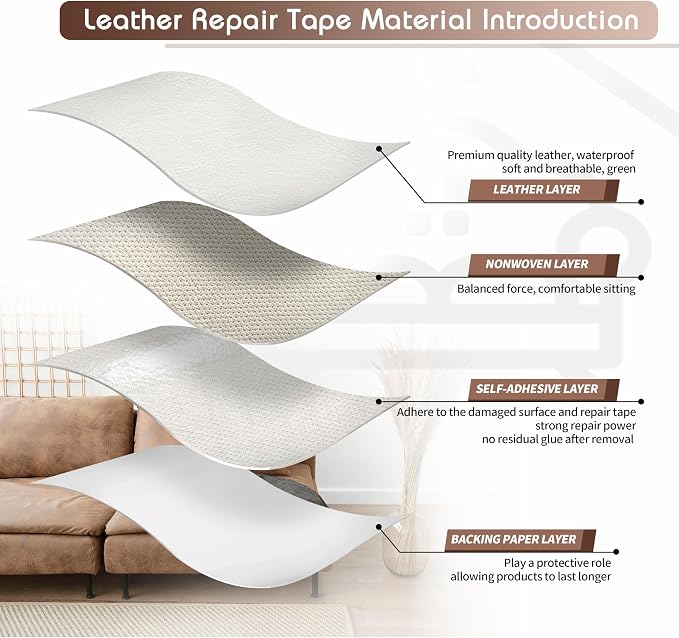 KING MOUNTAIN Leather Repair Patch, 12 x 60 Inches self Adhesive Leather Repair - Image 3