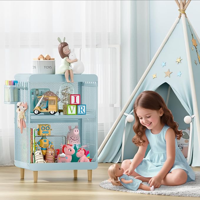 SYKIARIOL Kids Nightstand for Girls, Metal Bedside Table - Image 7