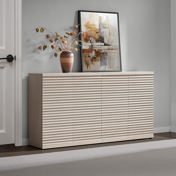 SICOTAS Buffet Cabinet with Storage Accent Sideboard Modern Credenza with Doors - Image 8