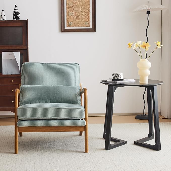 VINGLI Upgraded Premium Corduroy Accent Chair, Upholstered Arm Chair, Solid - Image 9