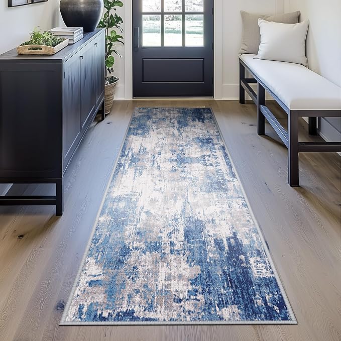 Washable Area Rugs 2'x6' Non-Slip Modern Abstract Soft - Image 5
