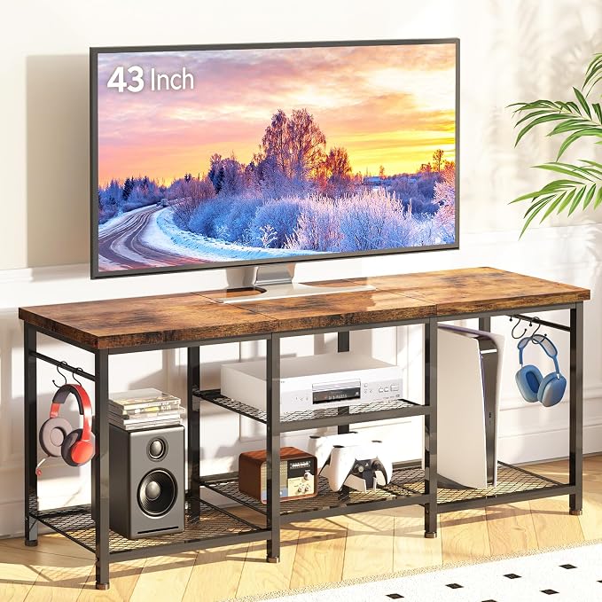 YGEOMER TV Stand for TVs Up to 55 Inch, Entertainment Center for Living Room by YGEOMER