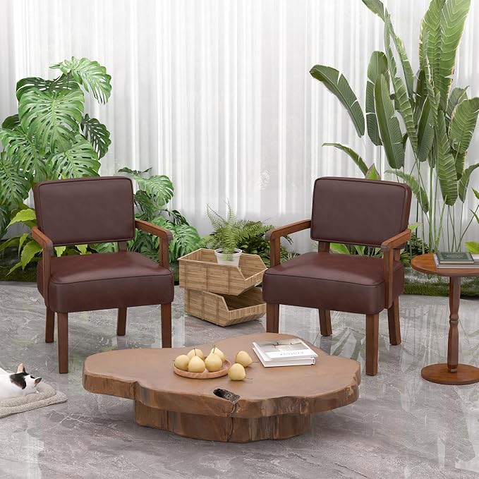 FAGAGA Accent Chair, PU Leather Living Room Chairs Oversize - Image 8