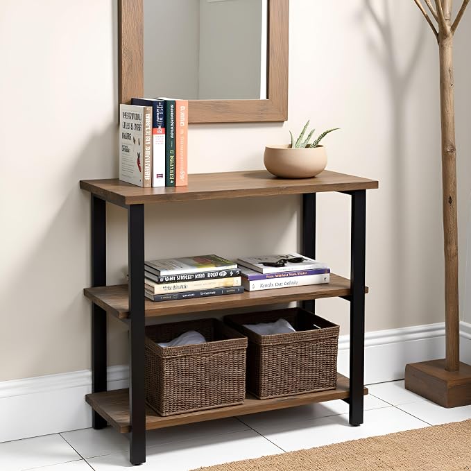 Alaterre Furniture Pomona Living Room 3-Tier Solid Wood Under-Window Bookshelf - Image 5