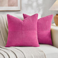 Fancy Homi 2 Packs Hot Pink Decorative Throw Pillow Covers 16x16 Inch by Fancy+Homi