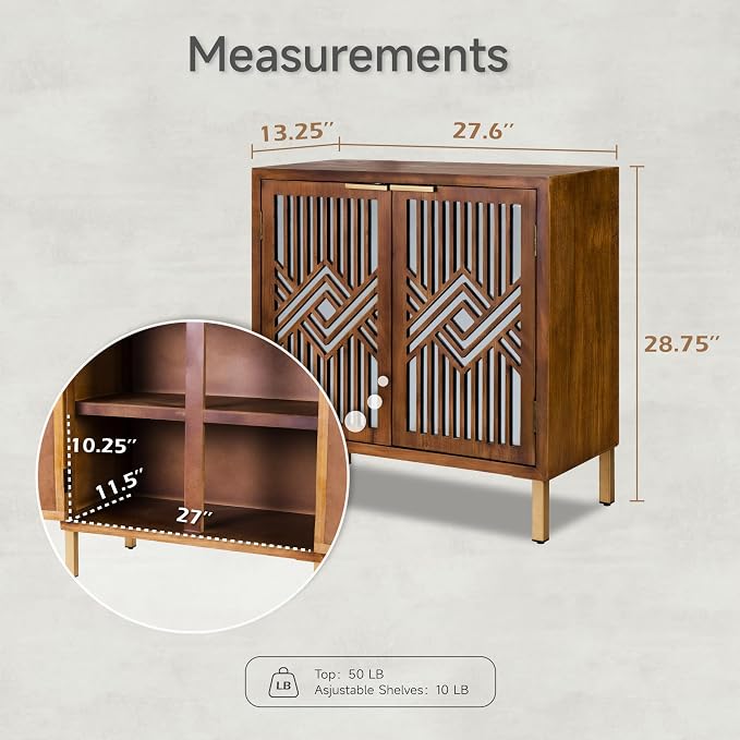 COZAYH 2 Door Accent Cabinet, Wood Sideboard Storage Furniture - Image 2
