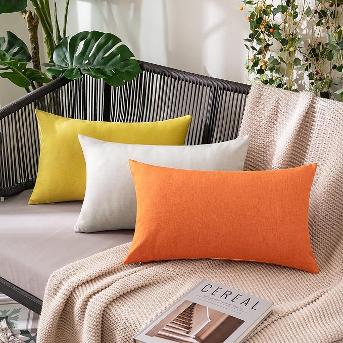 MIULEE Pack of 2 Decorative Outdoor Solid Waterproof Throw Pillow Covers Euro - Image 8