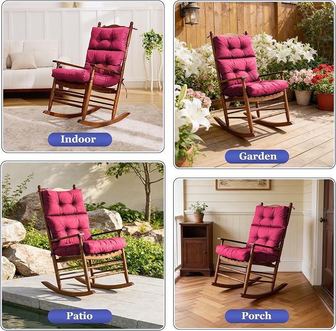 Rocking Chair Cushion, Waterproof and Fade-Resistant Adirondack Rocker Cushions - Image 5