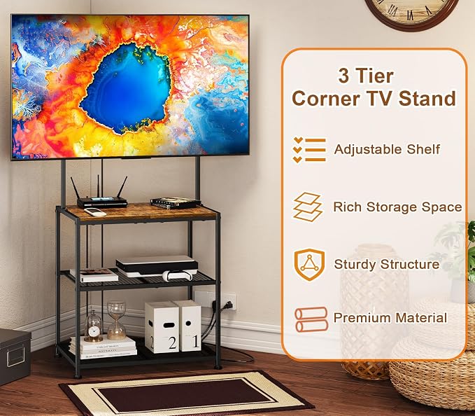 23 Inch to 50 Inch Floor Small Corner TV Stand - Image 3