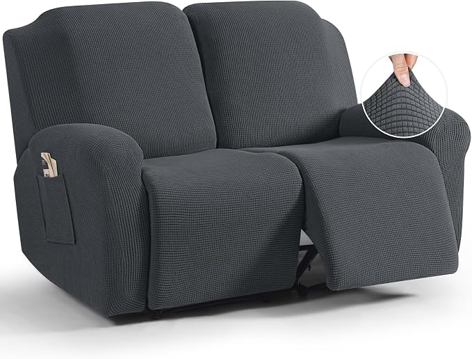 TAOCOCO Recliner Loveseat Slipcover, 6 Pieces Dual Recliner Sofa Covers by TAOCOCO