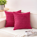Pack of 2 Corduroy Decorative Throw Pillow Covers 24x24 Inch Soft Striped by Unknown
