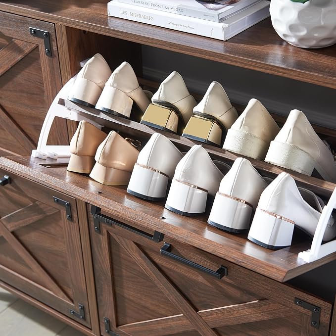 Barnyatoh Shoe Storage Cabinet, Farmhouse Shoe Organizer - Image 7