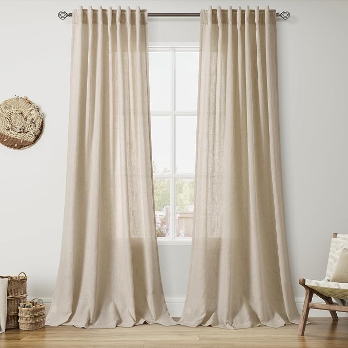 Nanspring Taupe Burlywood Curtains 90 Inches Long by Nanspring
