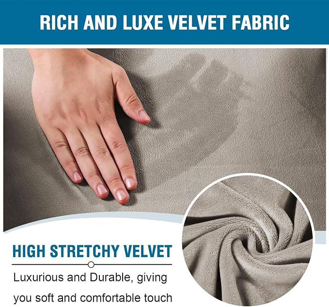H.VERSAILTEX Velvet Stretch Recliner Couch Covers 4-Pieces Style Recliner Chair - Image 3