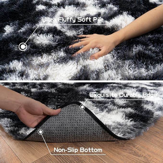 Pionblank 8x10 Rug for Living Room, Fuzzy Plush Large Area Rug, Fluffy Modern - Image 6