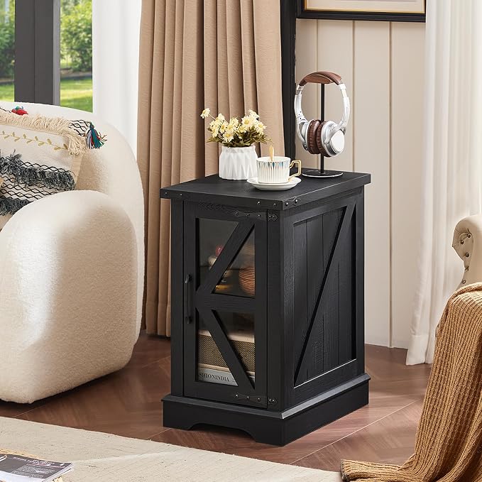 Joaxswe Narrow Night Stand for Small Spaces, Farmhouse Side End Table - Image 7