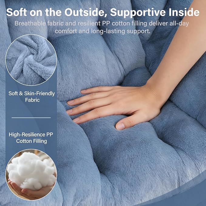 MBOOYOME Lazy Chair with Folding Ottoman, Modern Accent Armchair with Armrests - Image 6