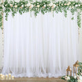 10ft x 15ft White Tulle Backdrop Curtain by Suppromo