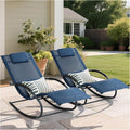 Outdoor Lounge Chair with Pillow, Pool Chaise Lounge Chair Set of 2 by MansionHome