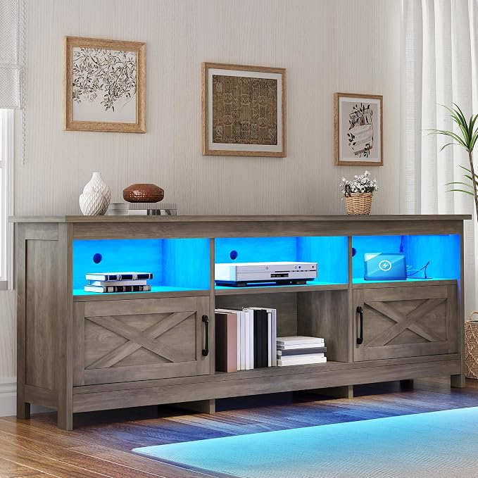 YITAHOME TV Stand for 80/75/70 Inch TVs, Farmhouse Entertainment Center - Image 3