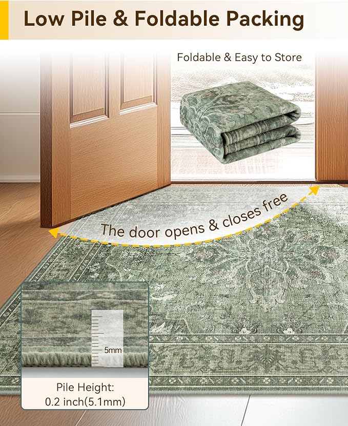 RELEANY Area Rugs 2'6"x14' Runner Rug Non Slip Washable - Image 4